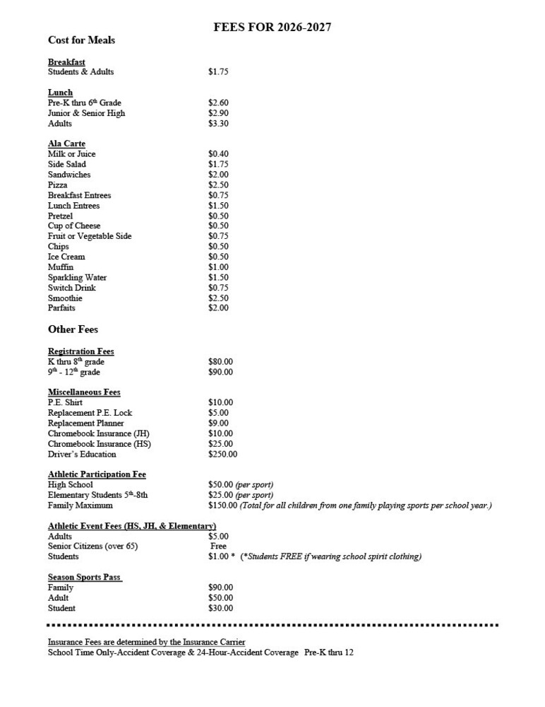 fees