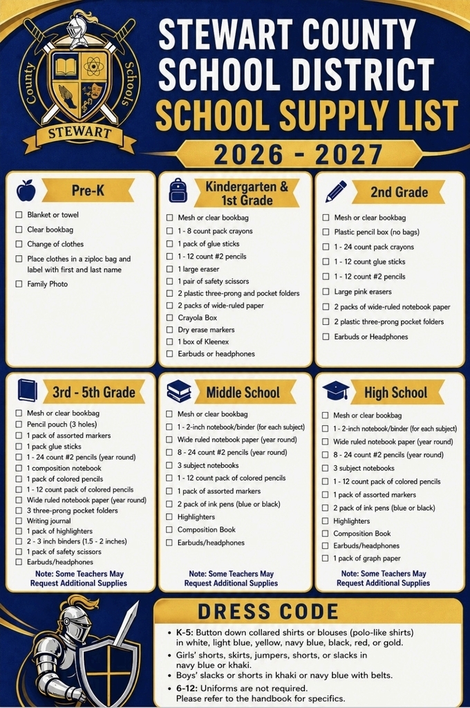 26-27 SCS School Supply List