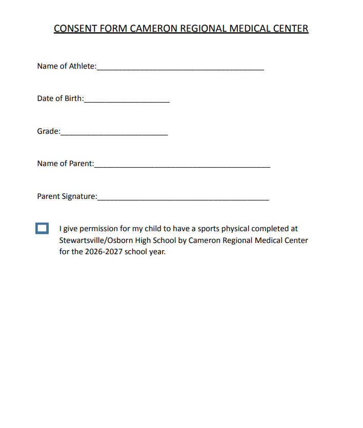 Sports Physical Consent Form