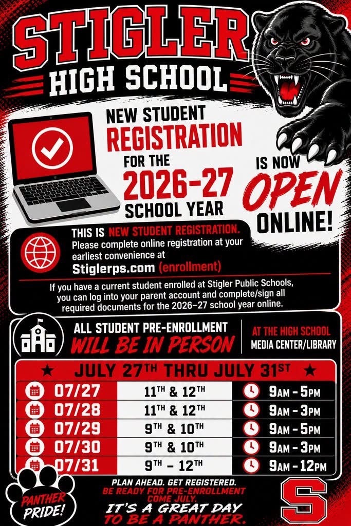 Just a reminder: High School pre-registration begins tomorrow