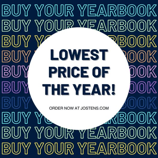 Yearbooks can be purchased for the lowest price of the year until August 28th! Order here