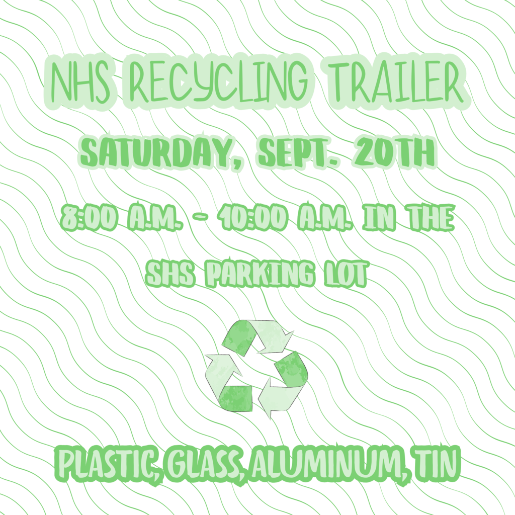 NHS will be running the recycling trailer tomorrow morning from 8-10 a.m.