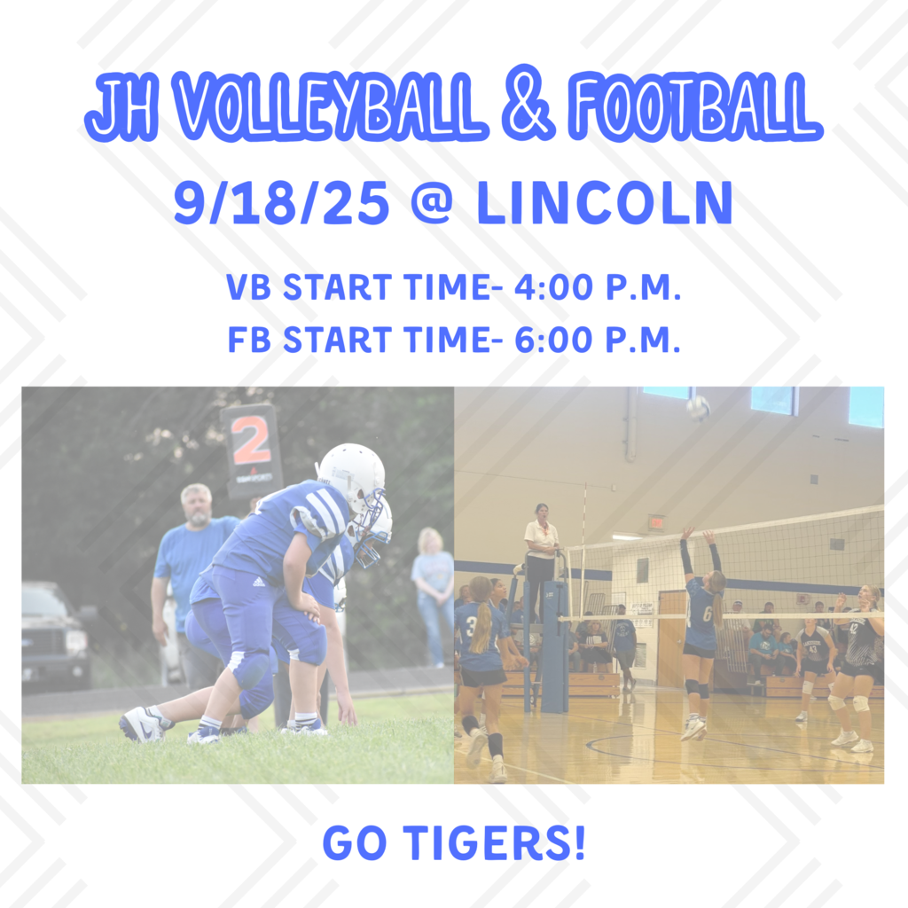 JH volleyball & football today @ Lincoln! Good luck, athletes!