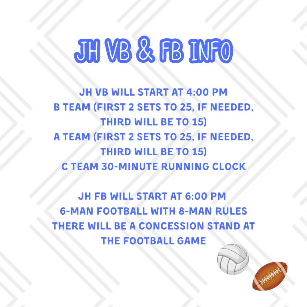 JH VB & FB Info for 9/18/25
