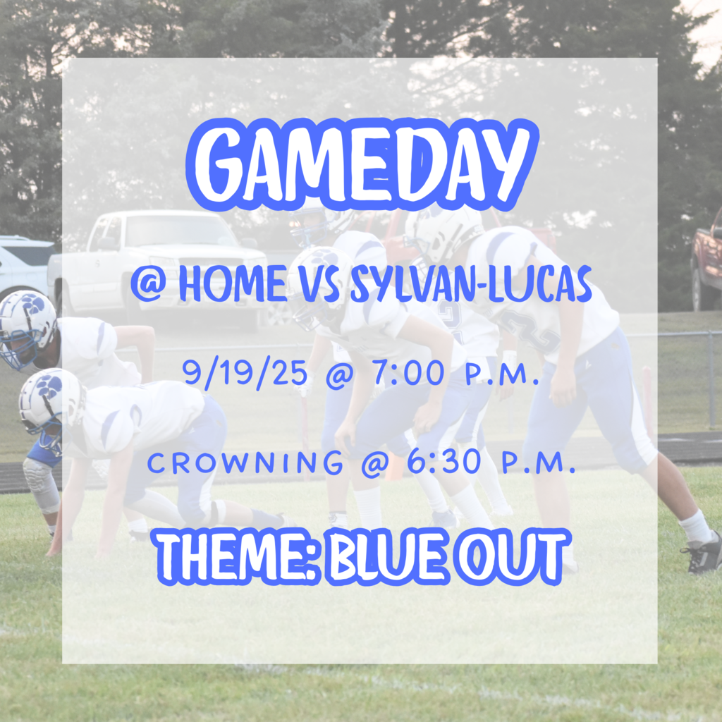Tonight, the SHS football team plays Sylvan-Lucas in our HOCO game! The crowning is at 6:30 and the game starts at 7:00! Good luck, boys!