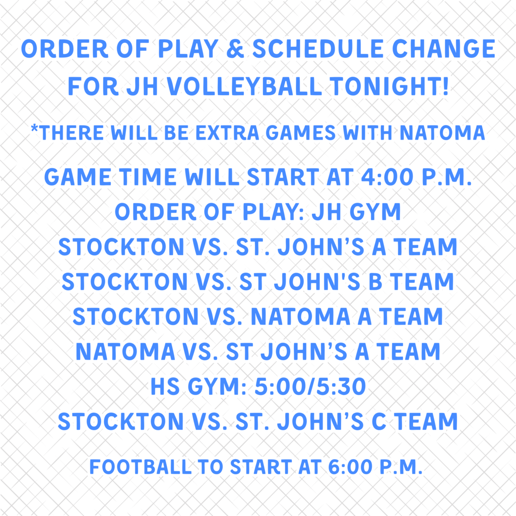 JH volleyball info for tonight!
