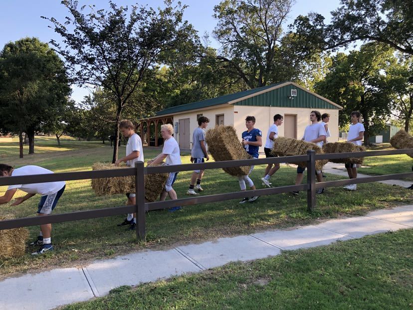 The SHS football team was a huge help last night! They moved bales in preparation for the pumpkin patch, and we greatly appreciate it. Thank you, boys, for your engagement in the school and the community! 
