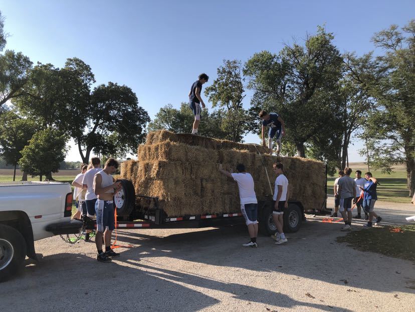 The SHS football team was a huge help last night! They moved bales in preparation for the pumpkin patch, and we greatly appreciate it. Thank you, boys, for your engagement in the school and the community! 