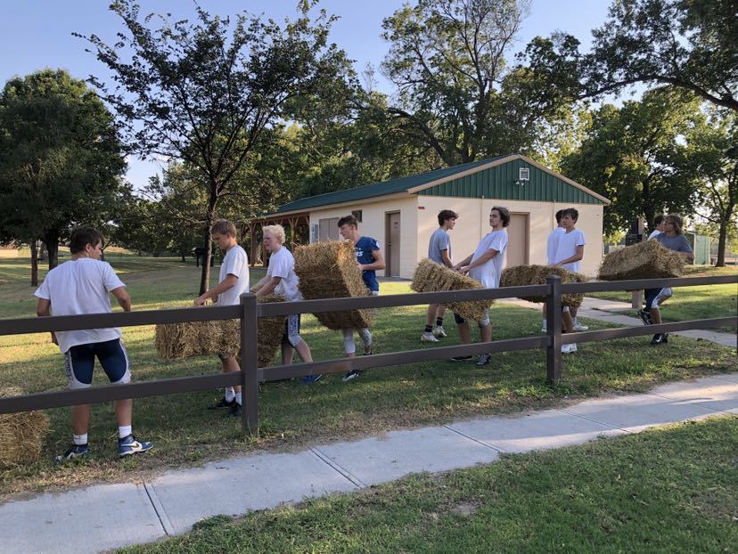The SHS football team was a huge help last night! They moved bales in preparation for the pumpkin patch, and we greatly appreciate it. Thank you, boys, for your engagement in the school and the community! 