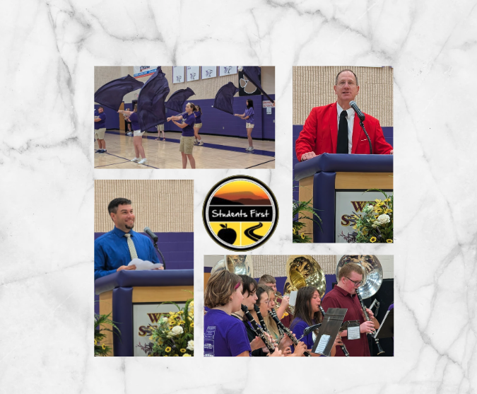 Speakers, band and color guard
