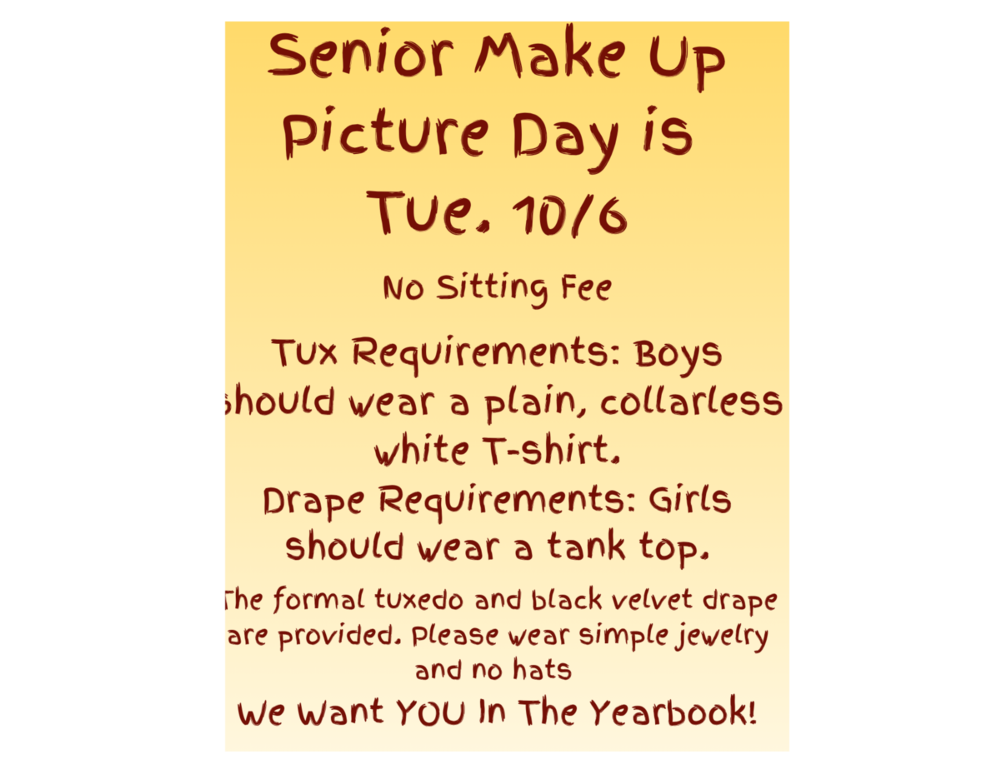 Senior Make Up Picture Day