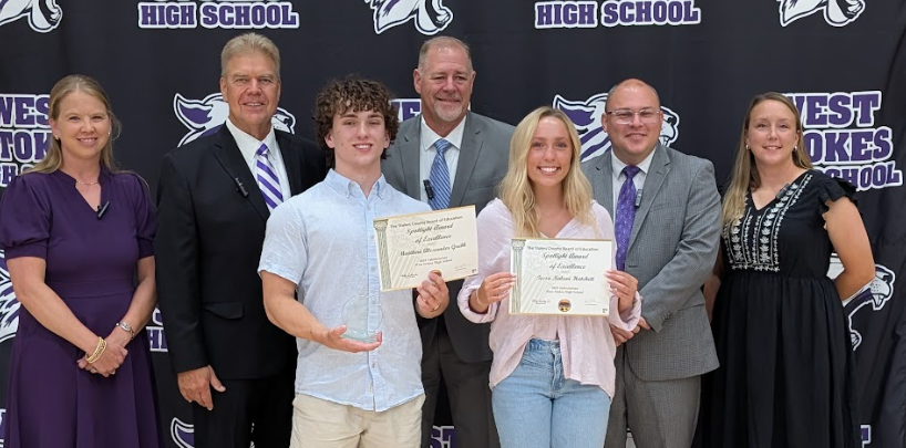 Matthew and Tessa with School Board
