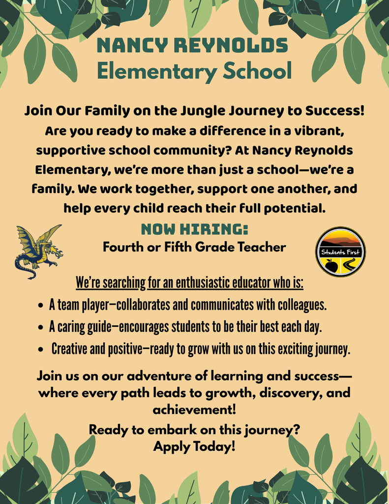 4th or 5th Grade Teacher Position Flyer