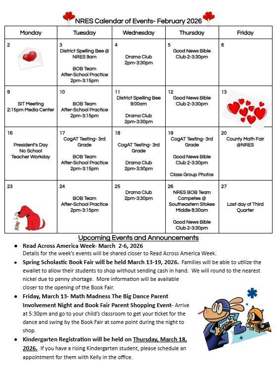 Feb Calendar of Events