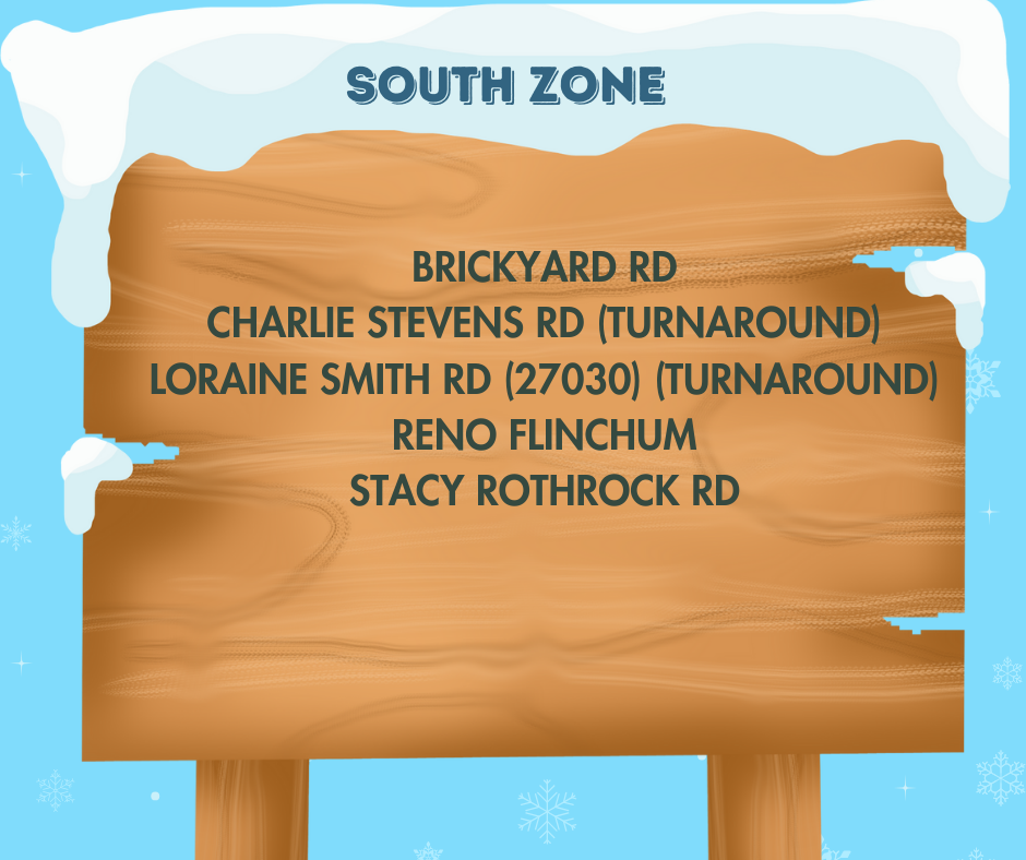 South Zone roads closed