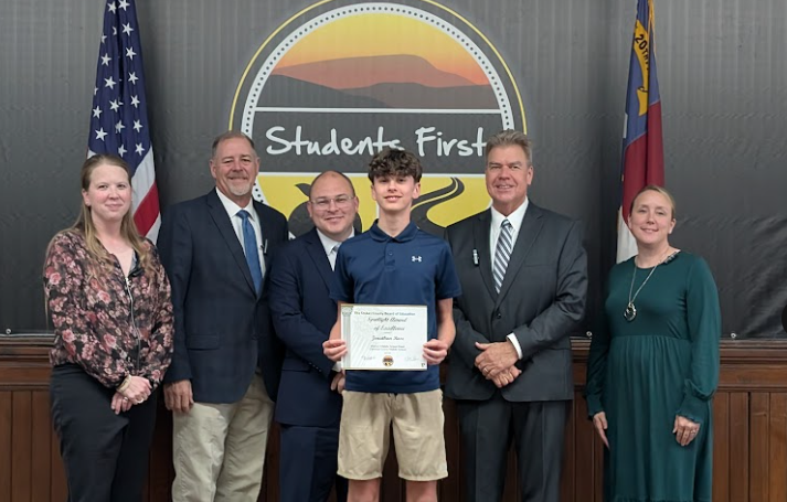 Jonathan Rose with Board of Education members 