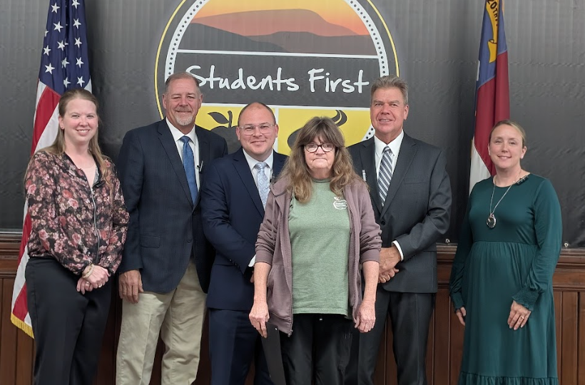 Vonda Summerlin with the Board of Education members