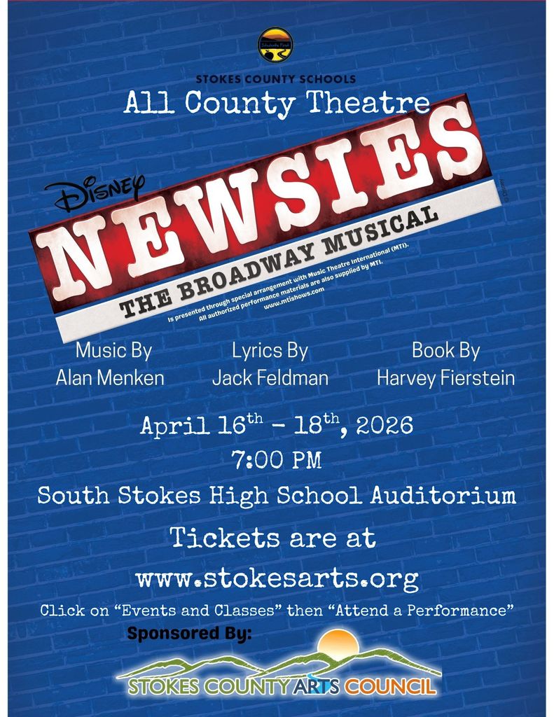 Newsies All county theatre flyer