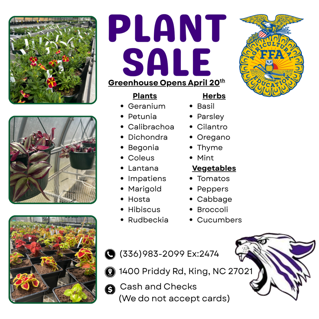 West Stokes high school greenhouse plant sale 