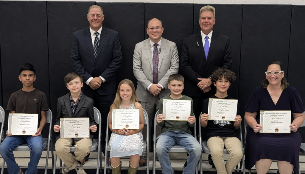 King Elementary School students with BOE Members