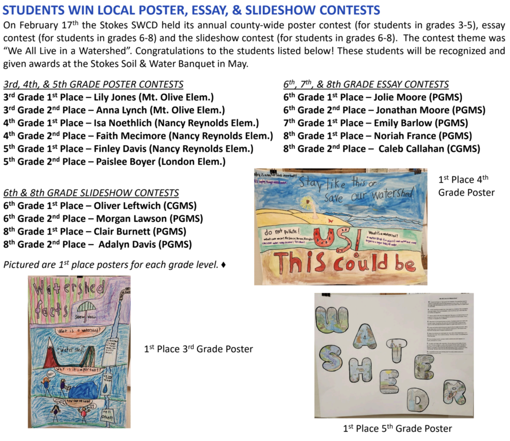 Winners if the soil and water contest.