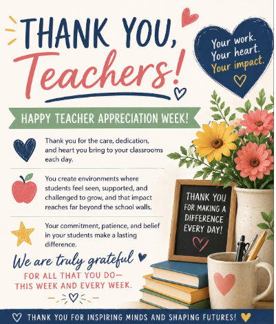 Teacher Appreciation Week Thank you message 