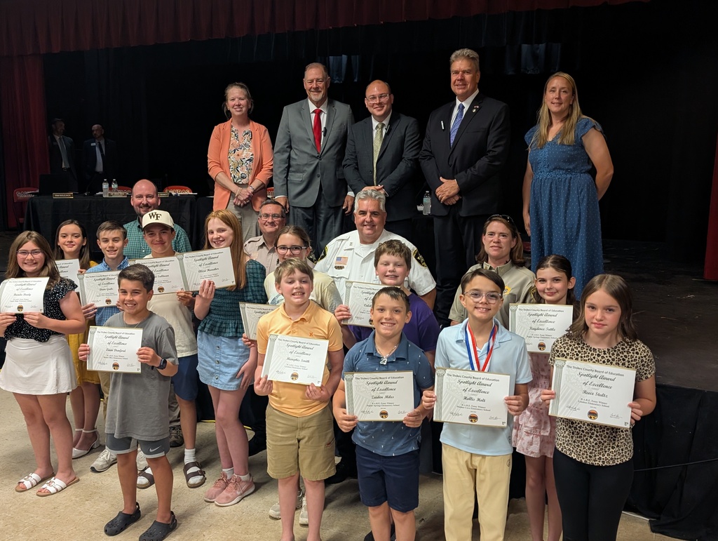 Math fair winners with BOE members