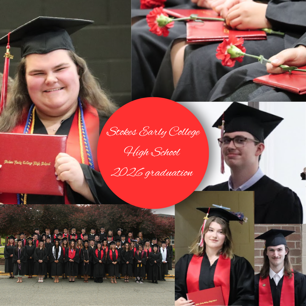 Collage of graduation pictures from Stokes Early College High Shools