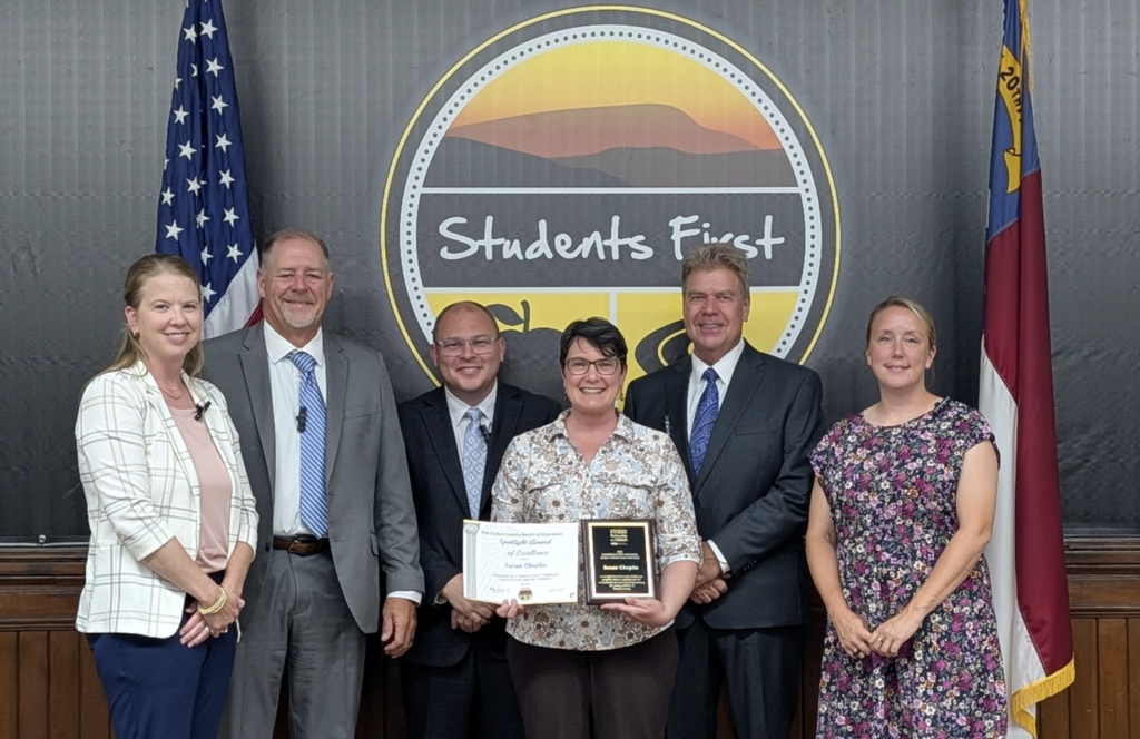 Susan Choplin with BOE members