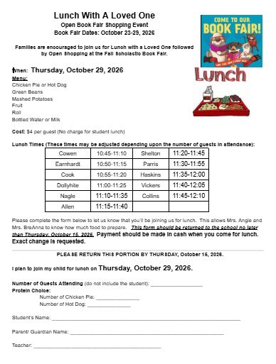 Lunch with a Loved One RSVP