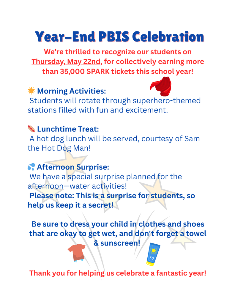 Year End PBIS Celebration Graphic with Details