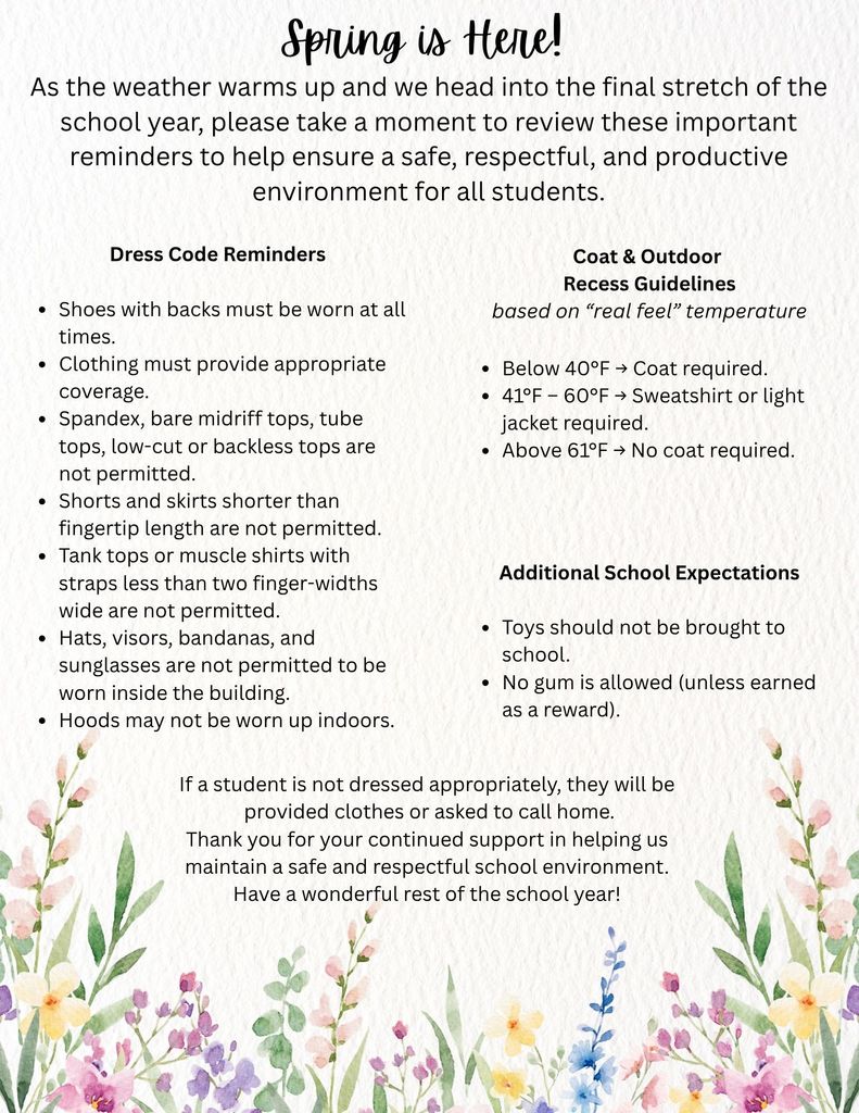 Spring reminder graphic