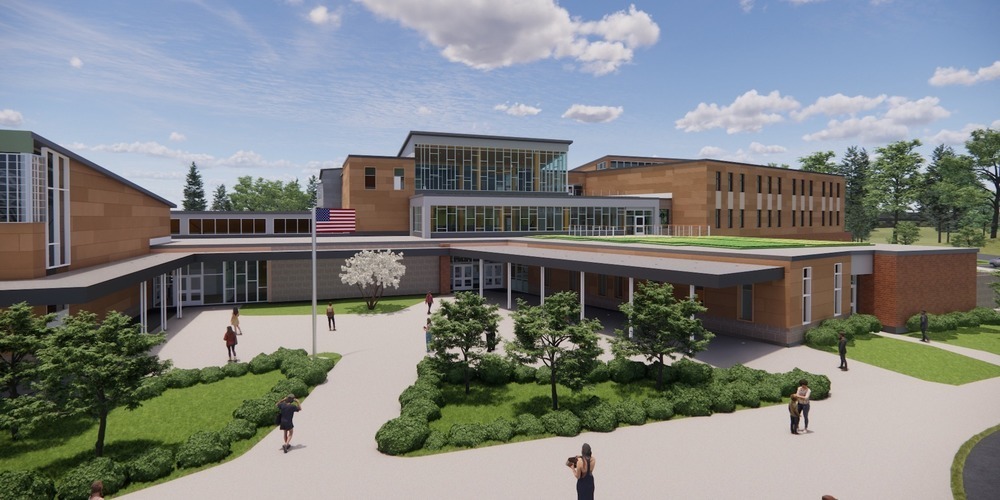 Rendering of new elementary school building
