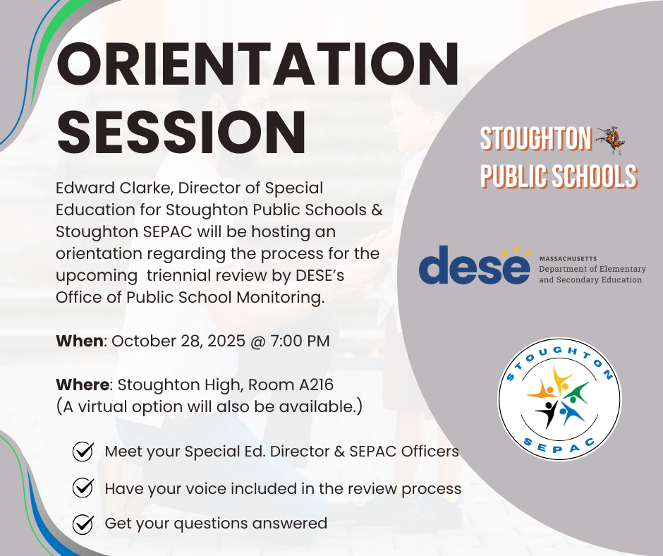 SEPAC Orientation Session on October 28, 2025 at 7pm