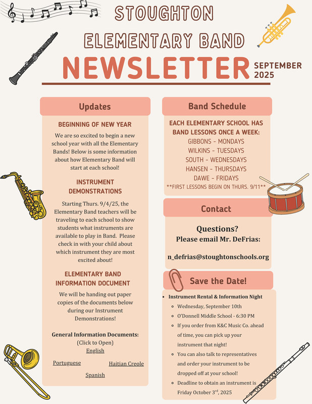 Elementary Band Newsletter September 2025
