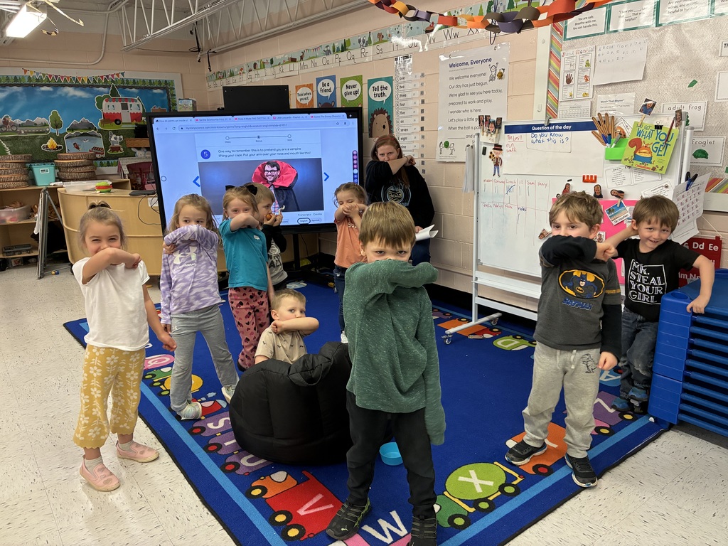 Little Leopards sneezing into the bend of their arm