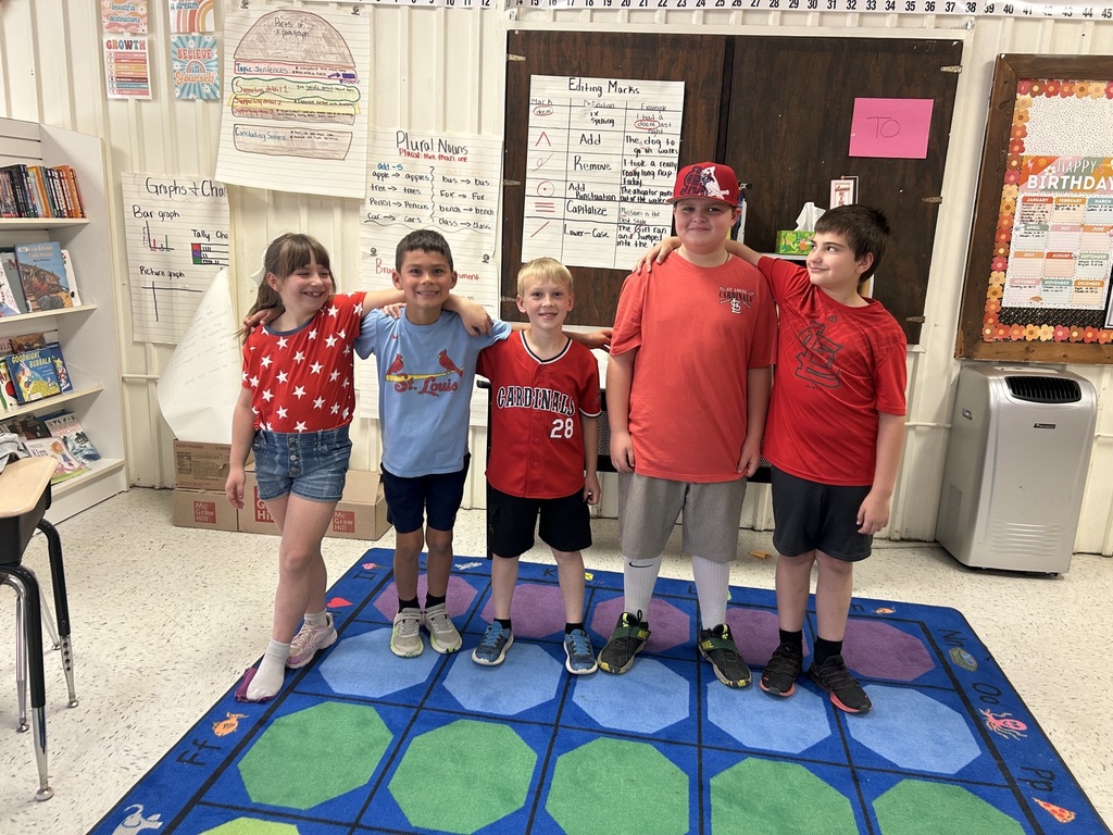 2nd and 3rd grade in their cardinals gear