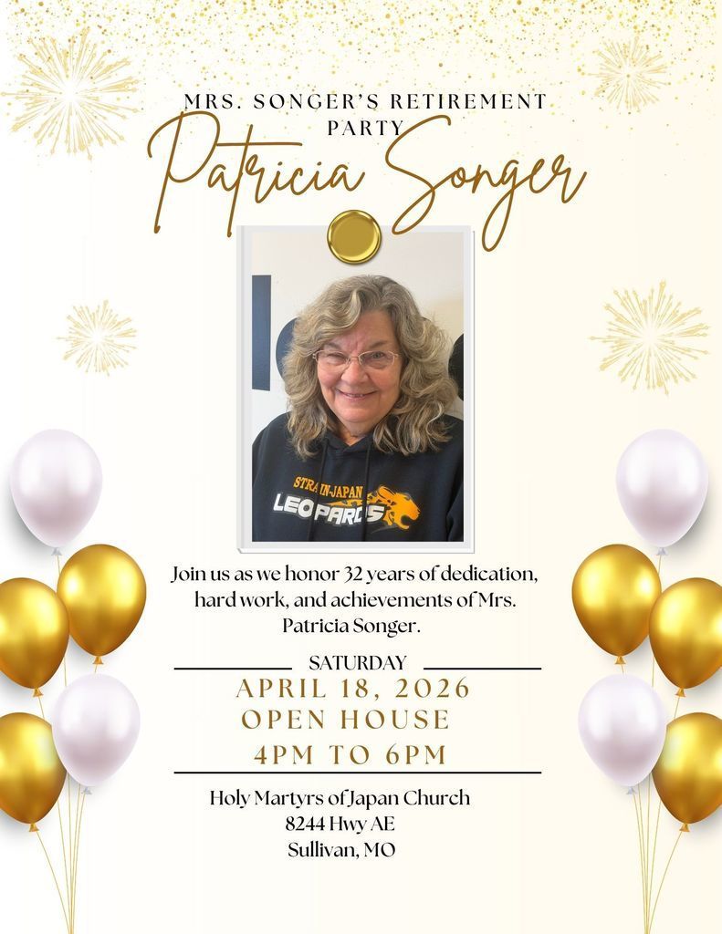 Mrs. Songer's retirement party invite