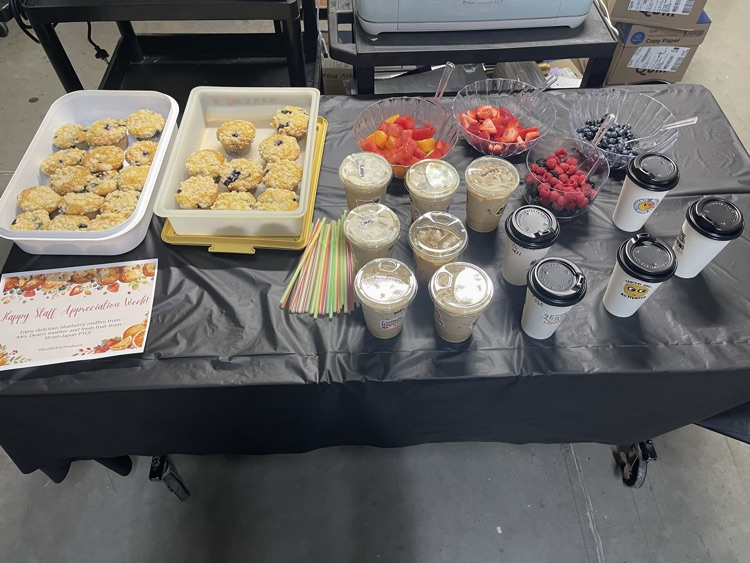 muffins, coffee, fruit