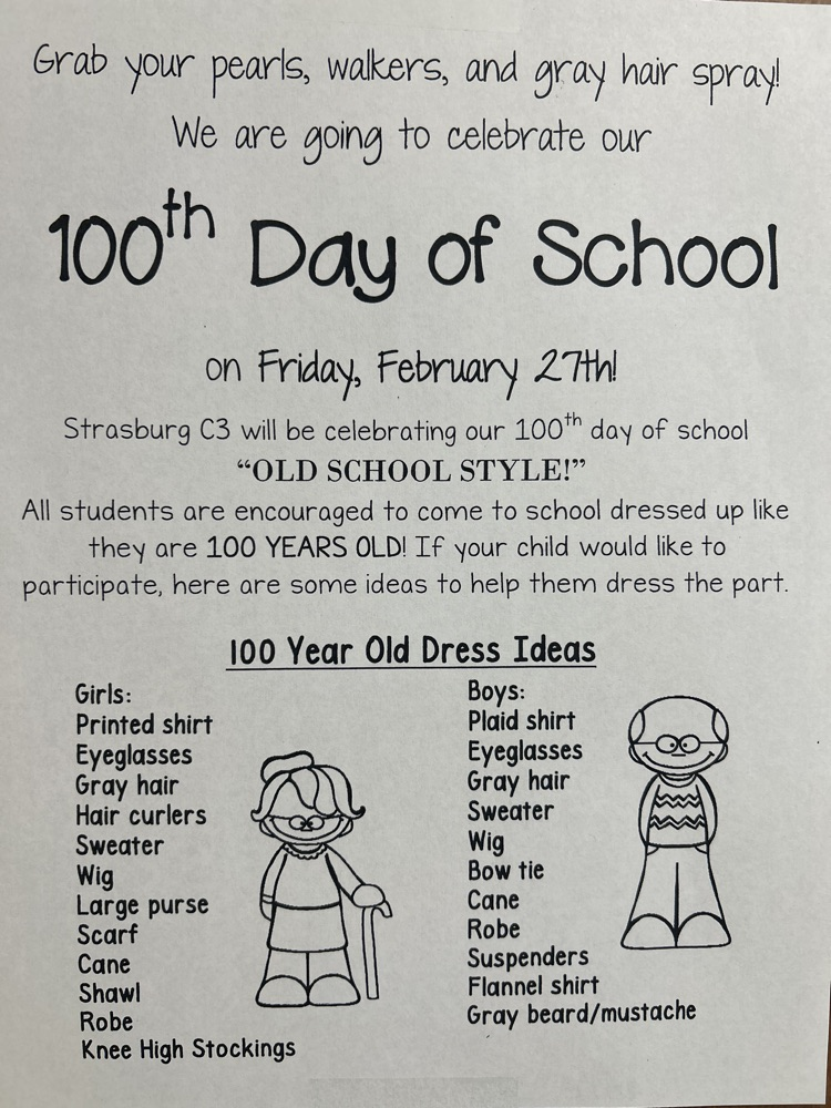 hundred day of school flyer, encouraging kids to dress up