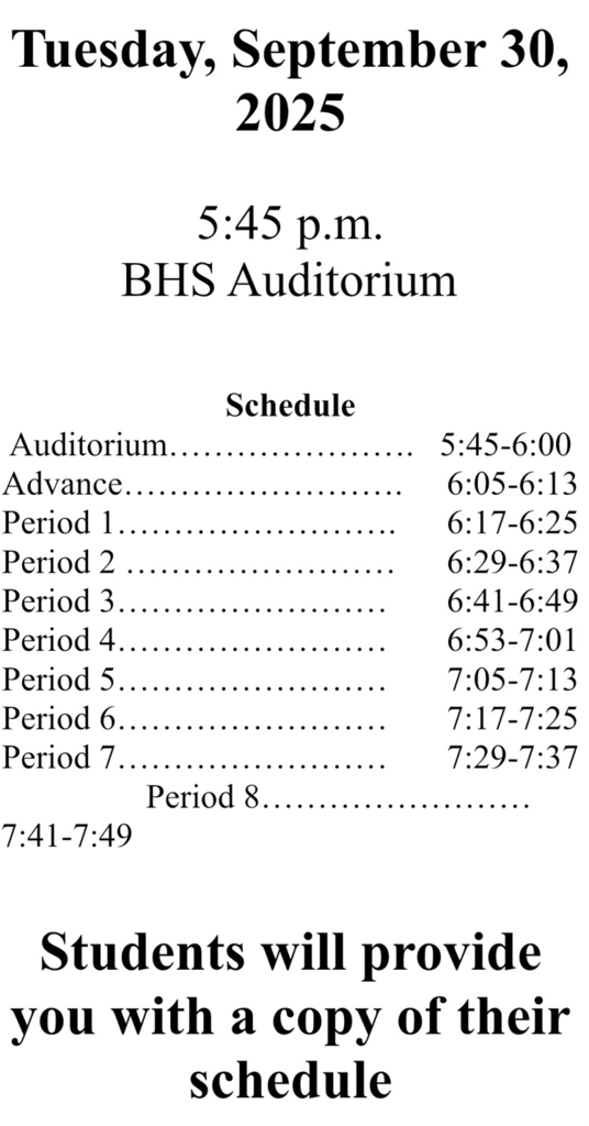 BHS OPEN HOUSE 2025!