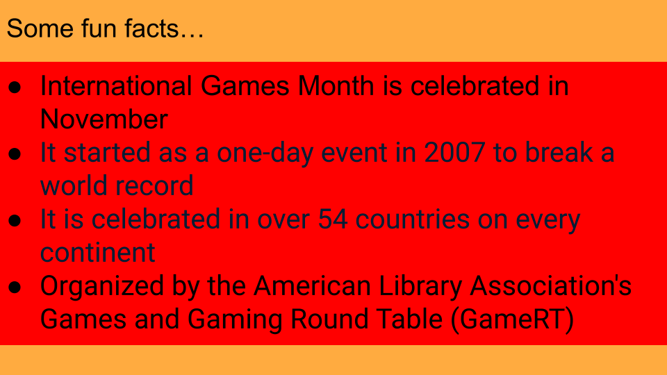International Games Month