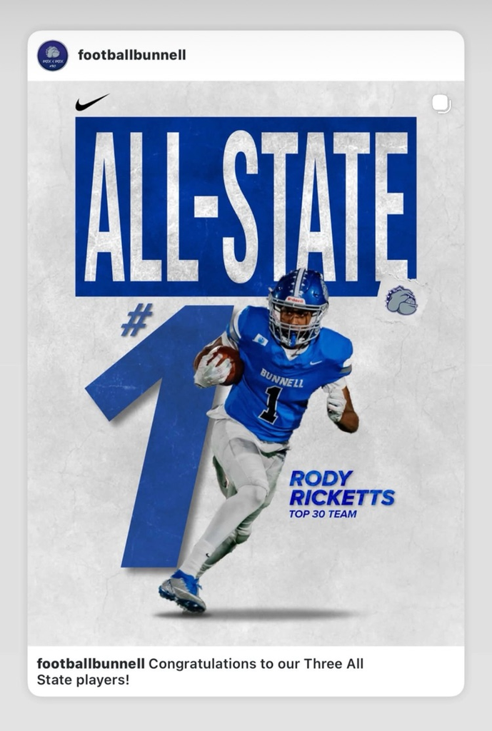 Congratulations to these Bunnell Student Athletes!!!