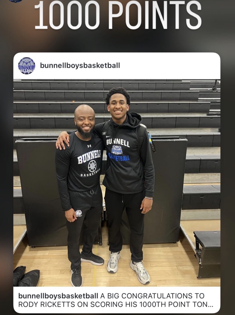 HUGE congrats to Bunnell’s Rody Ricketts on his 1000th point earlier this evening!!! 