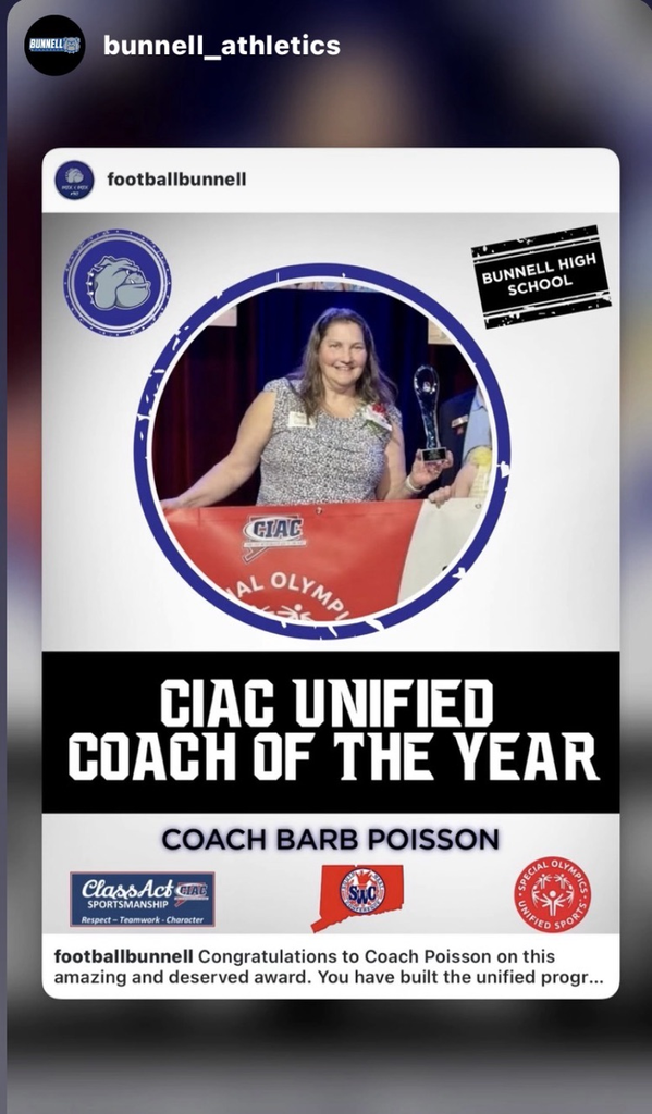 Coach Poisson - CIAC Unified Coach of the Year!