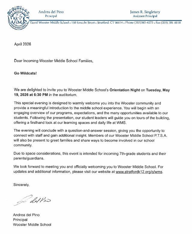 6th Grade Invitation Letter