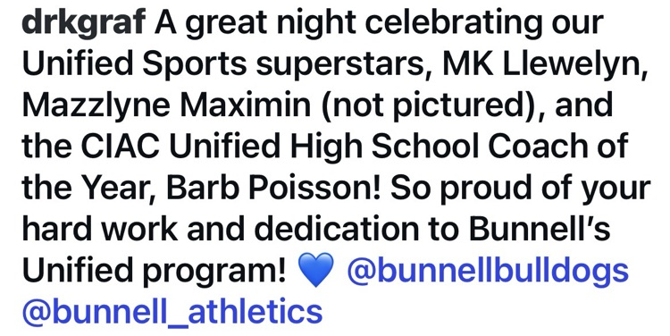 CIAC Unified Awards for Bunnell High School!