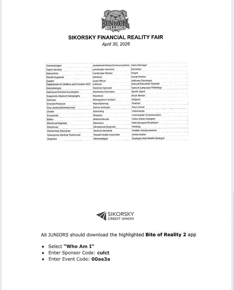 JUNIORS ONLY (for tomorrow, Thursday, April 30th)