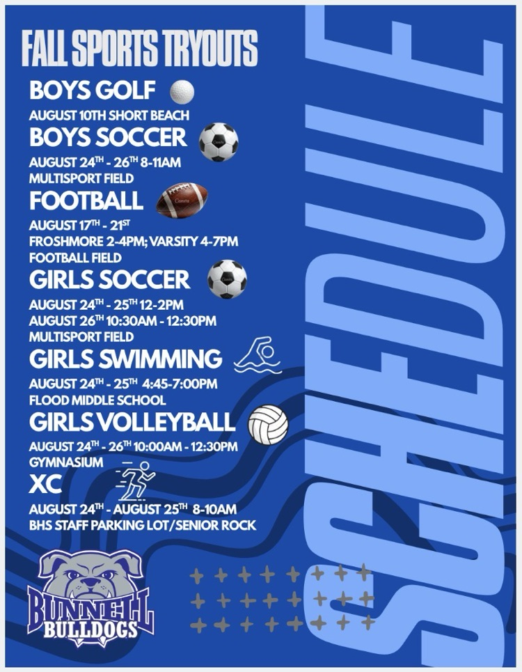 Bunnell Fall Sports Tryouts Schedule 2026!