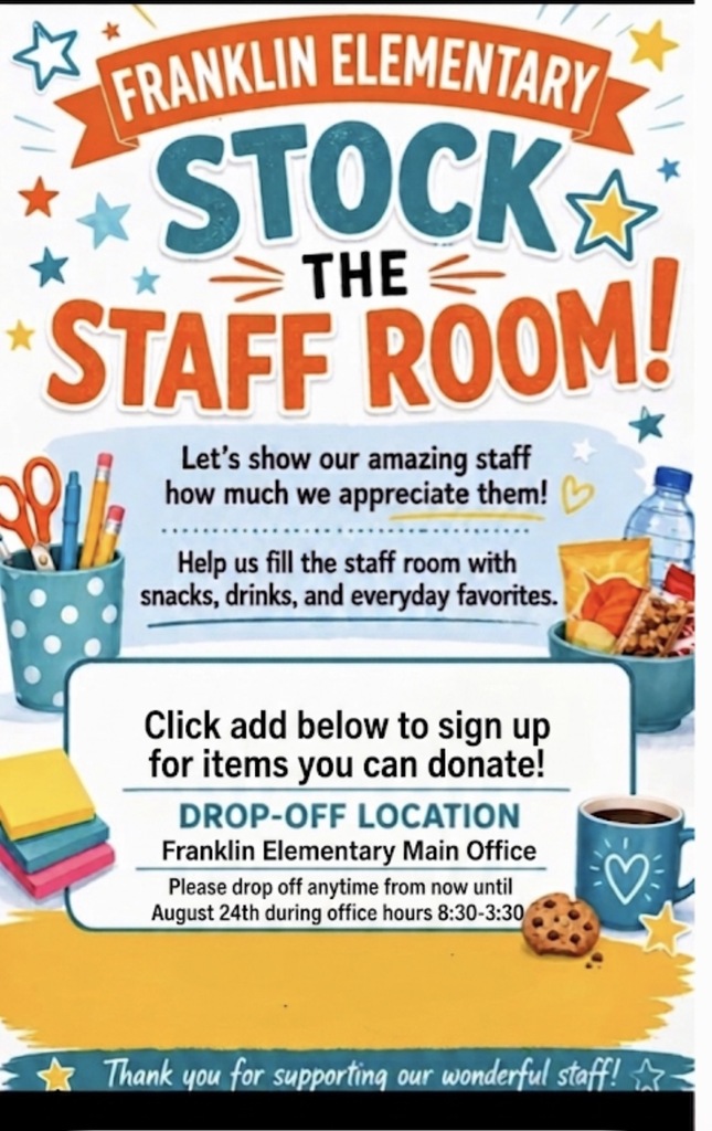 stock the staff room